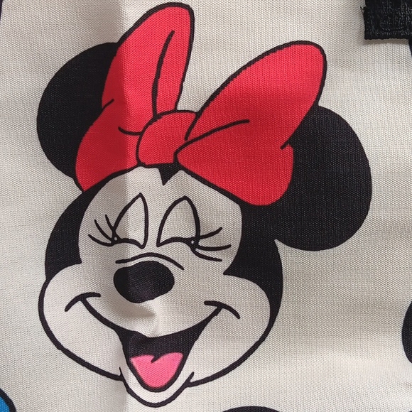 🆕️DISNEYS MINNIE MOUSE & FRIENDS LG CAPACITY CREAM CANVAS ZIPPER TOTE BAG - Picture 12 of 17